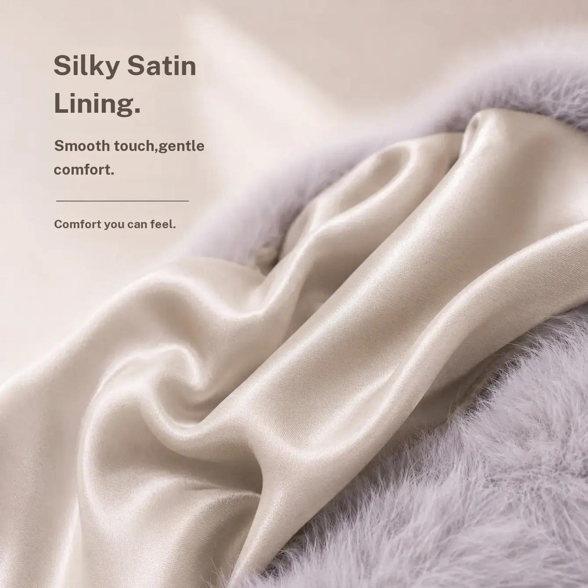 Silky satin lining close up