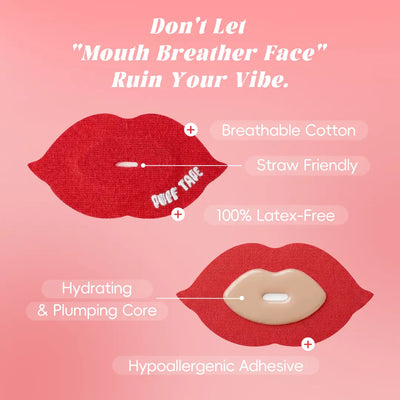 Breathable cotton, straw friendly, latex-free, hydrating plumping core, hypoallergenic adhesive